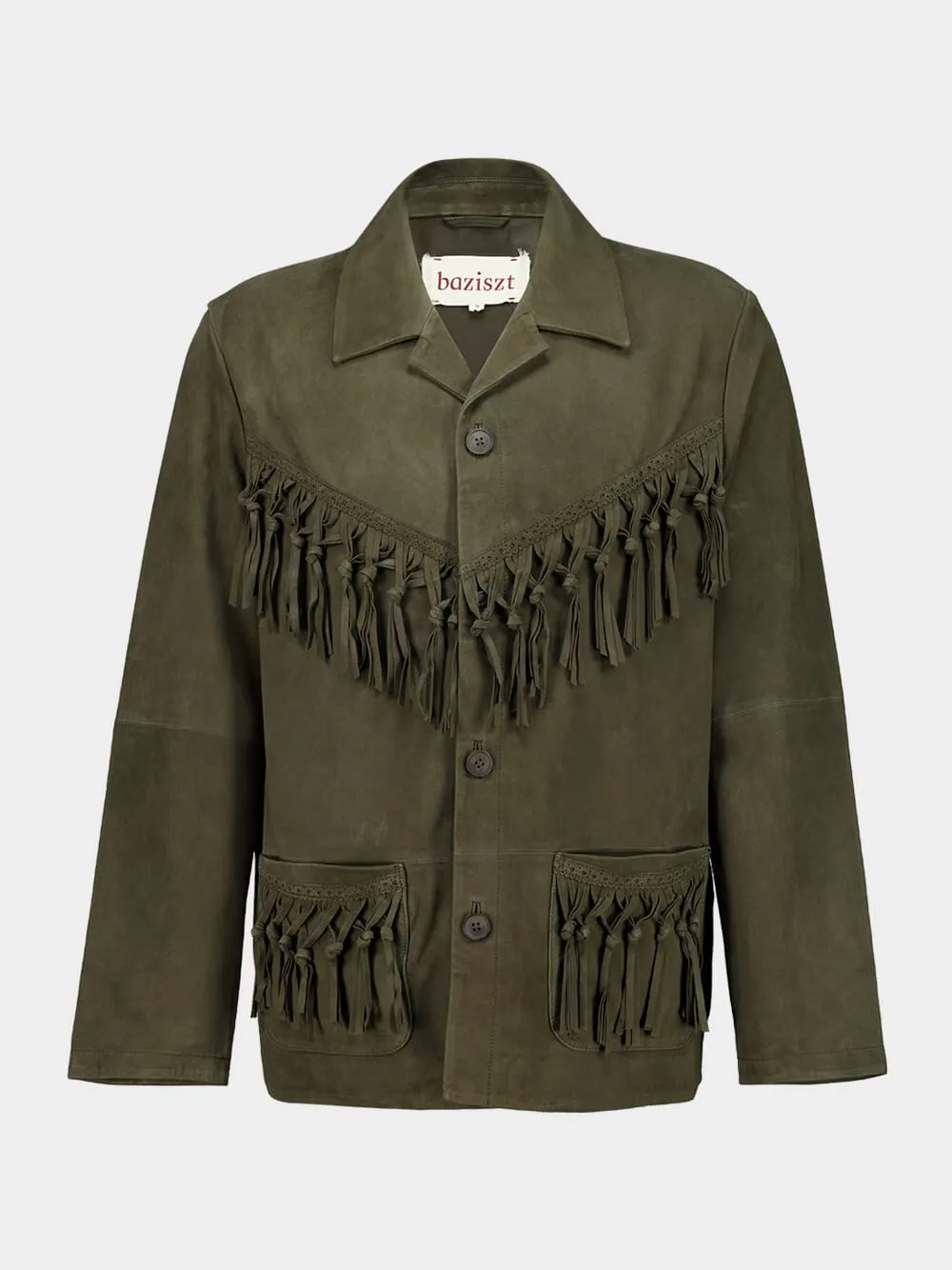 Khaki Green Suede Vestige Jacket sold by Fashion Clinic
