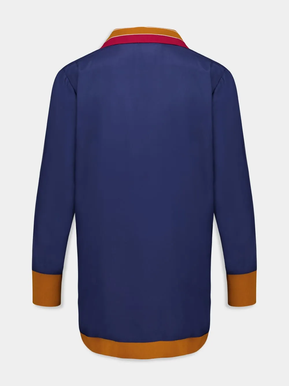 Diane Navy Blazer Silk V-Neck Long-Sleeve Top sold by Fashion Clinic product image thumbnail 2