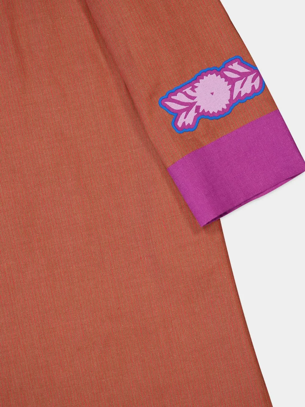 Camille Caramel Café Linen Dress with Embroidered Patches and Belt sold by Fashion Clinic product image thumbnail 5