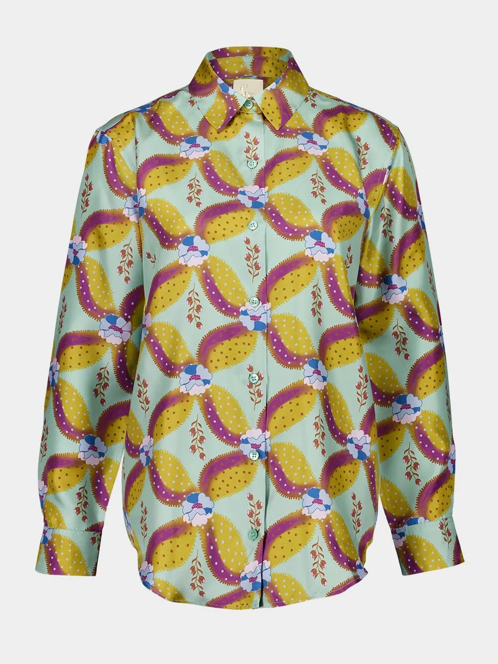 Ametista Aquageo Printed Silk Twill Shirt sold by Fashion Clinic product image thumbnail 2