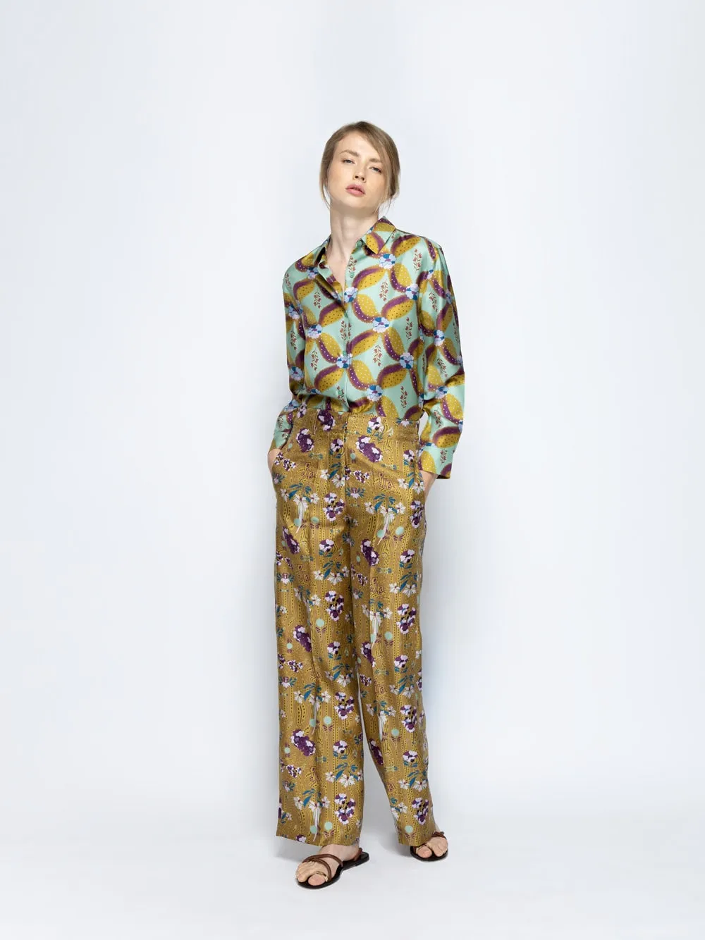 Ametista Aquageo Printed Silk Twill Shirt sold by Fashion Clinic