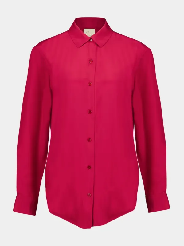 Ametista Red Dahlia Silk Shirt sold by Fashion Clinic