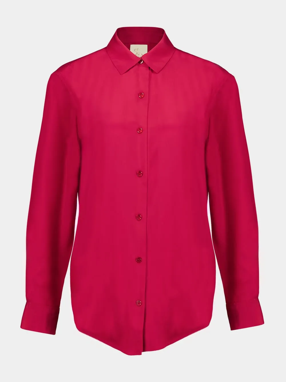 Ametista Red Dahlia Silk Shirt sold by Fashion Clinic