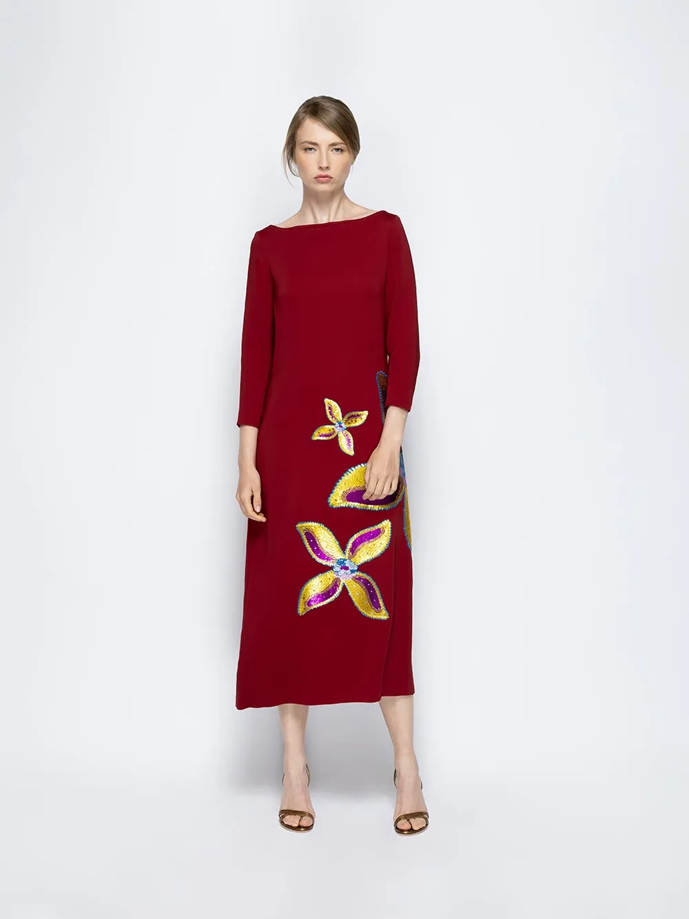 Bellona Red Dahlia Sequin Long Dress sold by Fashion Clinic