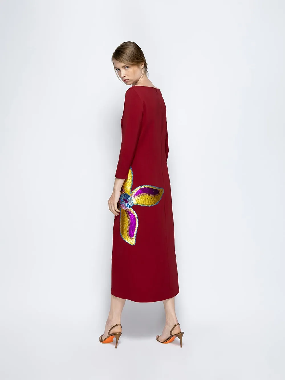 Bellona Red Dahlia Sequin Long Dress sold by Fashion Clinic product image thumbnail 5
