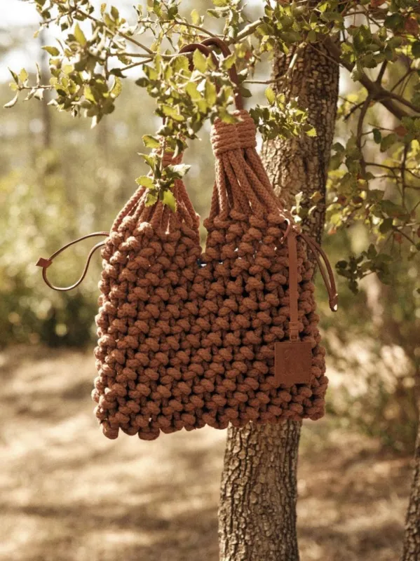 Marble Surf the Web Macramé Purse sold by Fashion Clinic