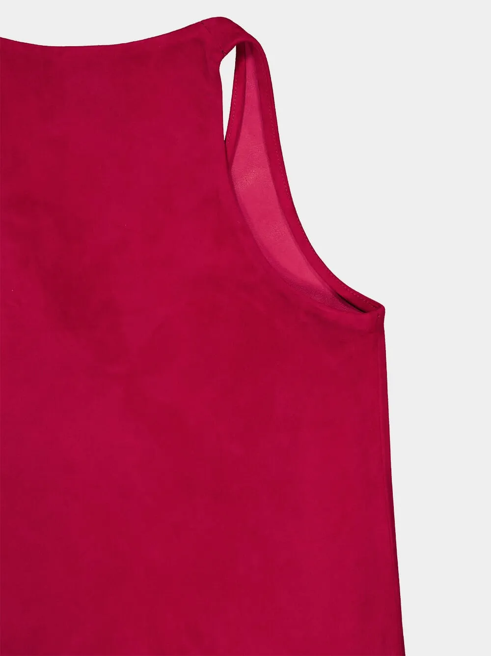 Serena Red Dahlia Scoop-Neck Leather Tank Top sold by Fashion Clinic product image thumbnail 4