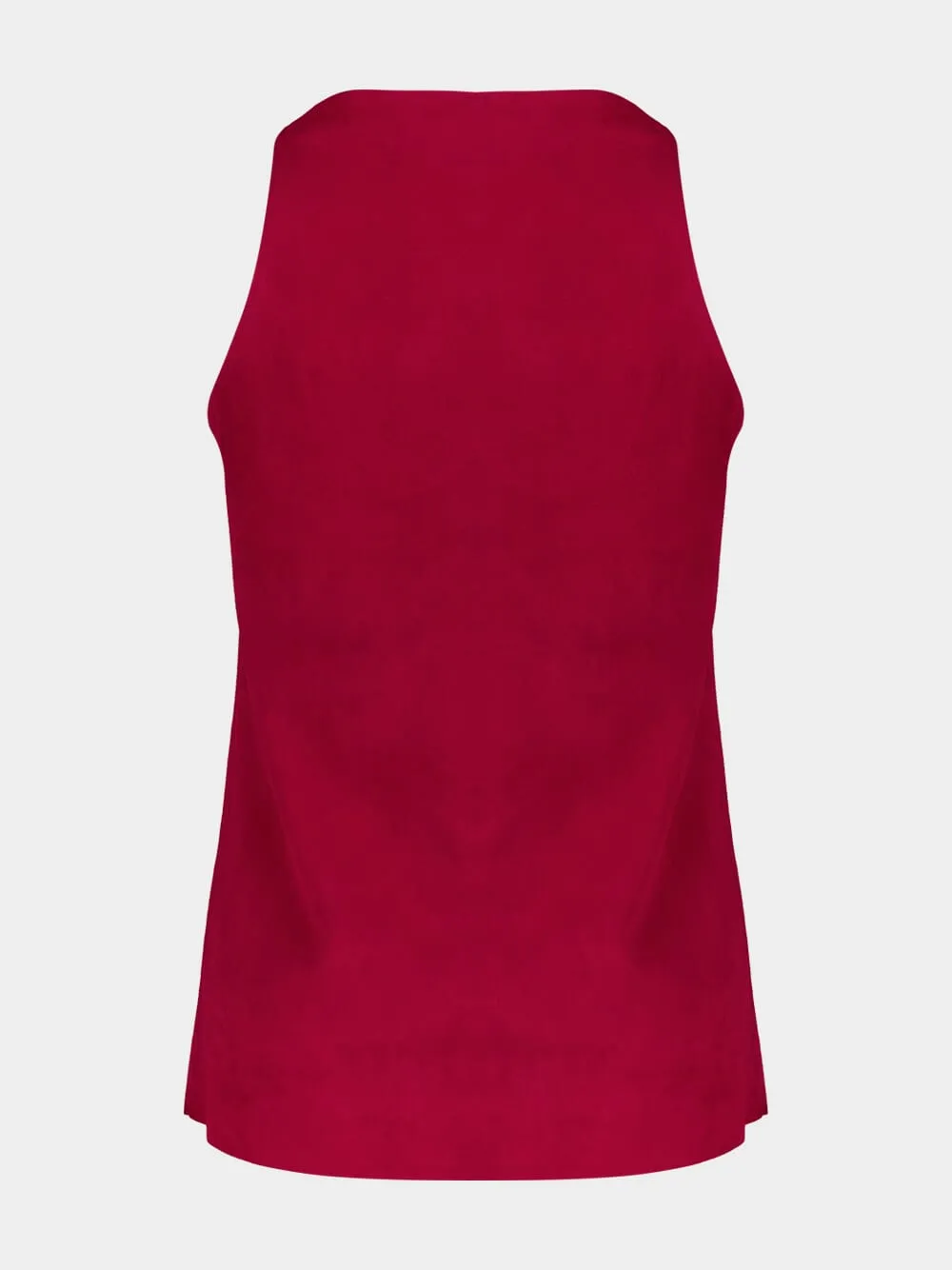 Serena Red Dahlia Scoop-Neck Leather Tank Top sold by Fashion Clinic product image thumbnail 2
