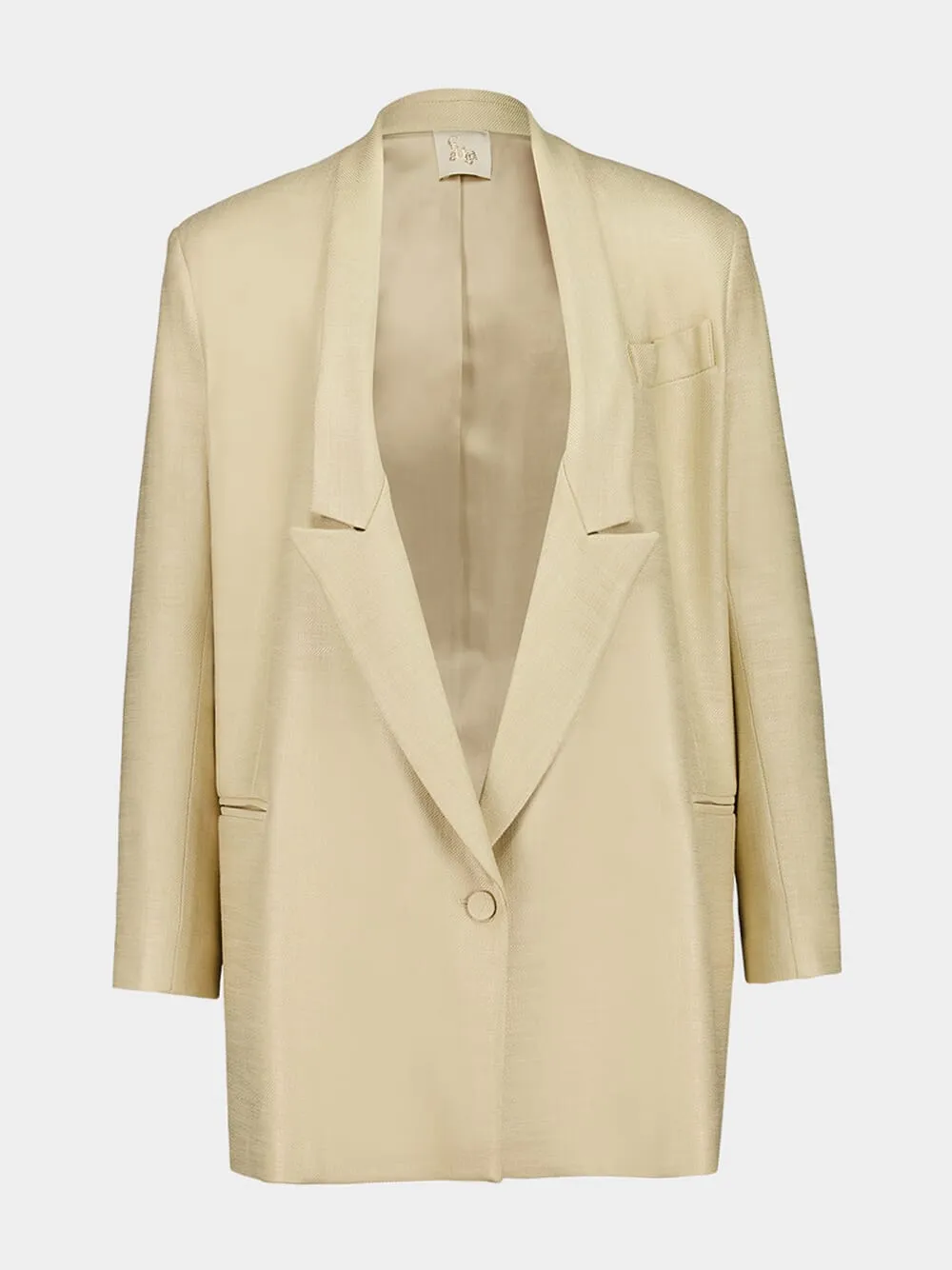 Frida Beige Deconstructed Twill Blazer sold by Fashion Clinic product image thumbnail 4