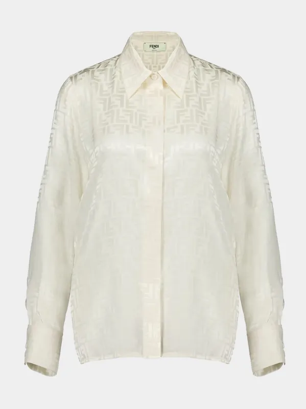FF Motif Cream Silk Shirt sold by Fashion Clinic