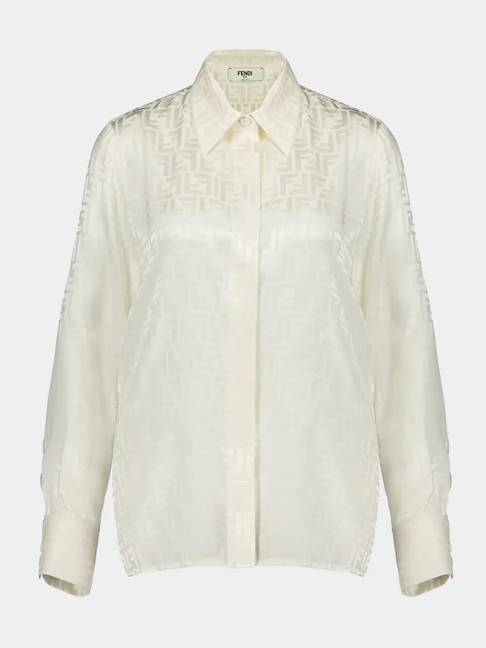 FF Motif Cream Silk Shirt sold by Fashion Clinic