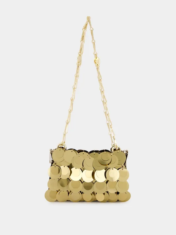 Gold Sparkle Discs Nano Bag sold by Fashion Clinic