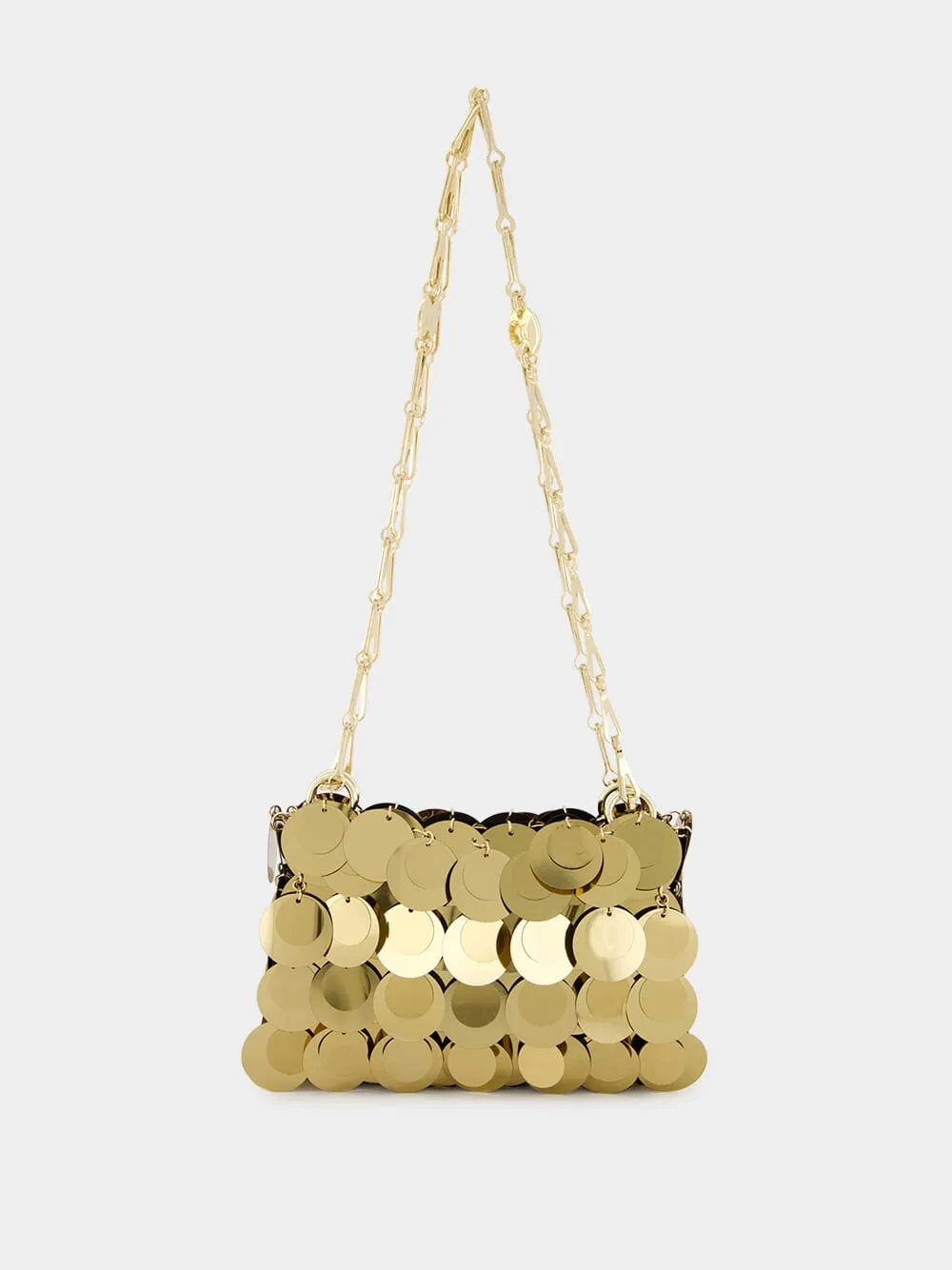 Gold Sparkle Discs Nano Bag sold by Fashion Clinic