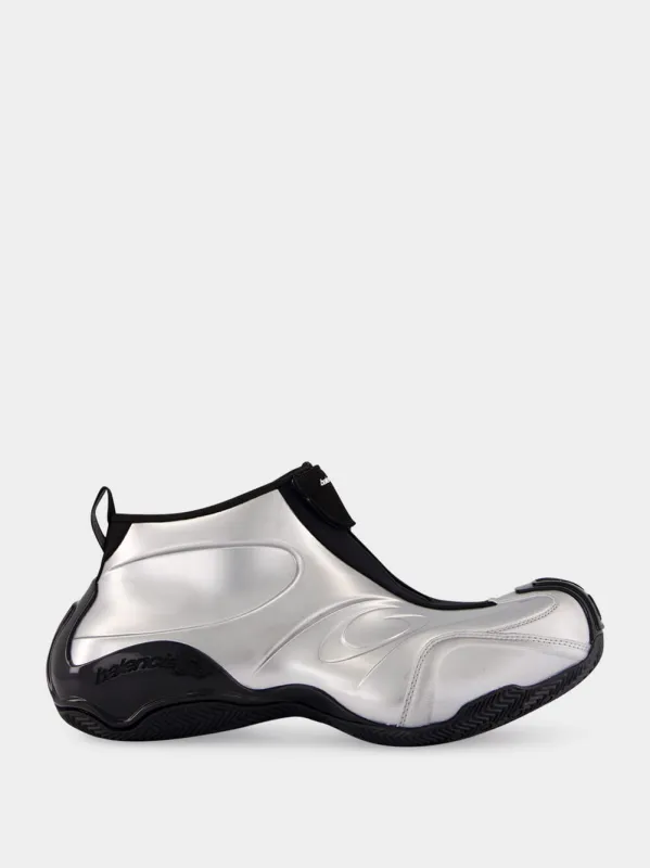Silver Basketball Sneakers sold by Fashion Clinic