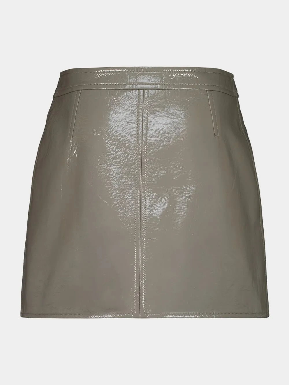 Light Mocha Reedition Vinyl Mini Skirt sold by Fashion Clinic product image thumbnail 2