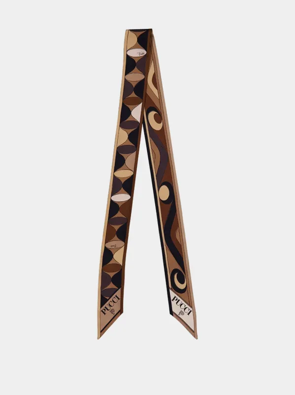 Manuba and Moirè Print Silk Twill Scarf sold by Fashion Clinic