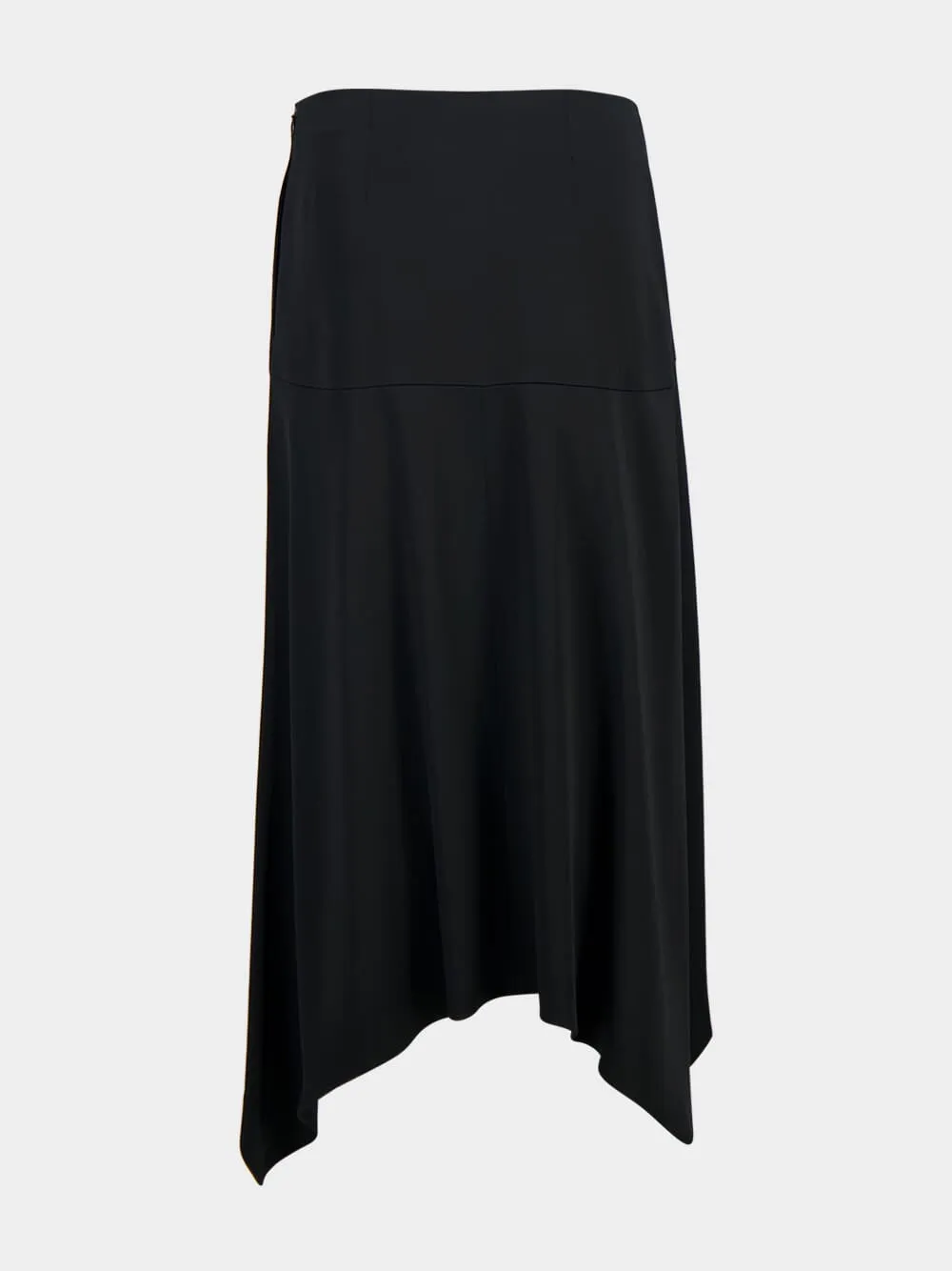 Black Asymmetric Satin Midi Skirt sold by Fashion Clinic product image thumbnail 2