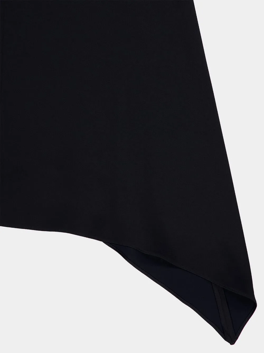 Black Asymmetric Satin Midi Skirt sold by Fashion Clinic product image thumbnail 4