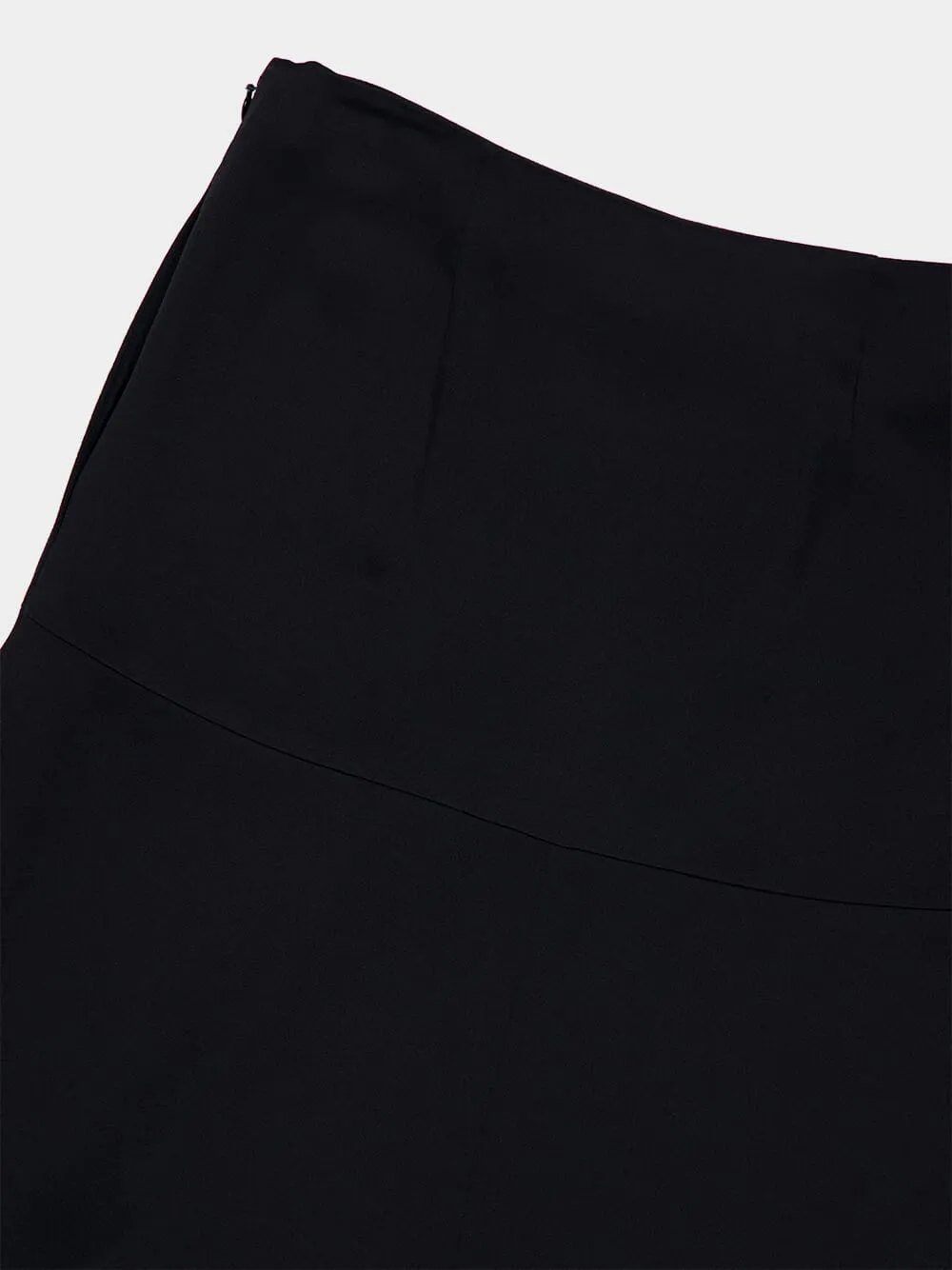 Black Asymmetric Satin Midi Skirt sold by Fashion Clinic product image thumbnail 3