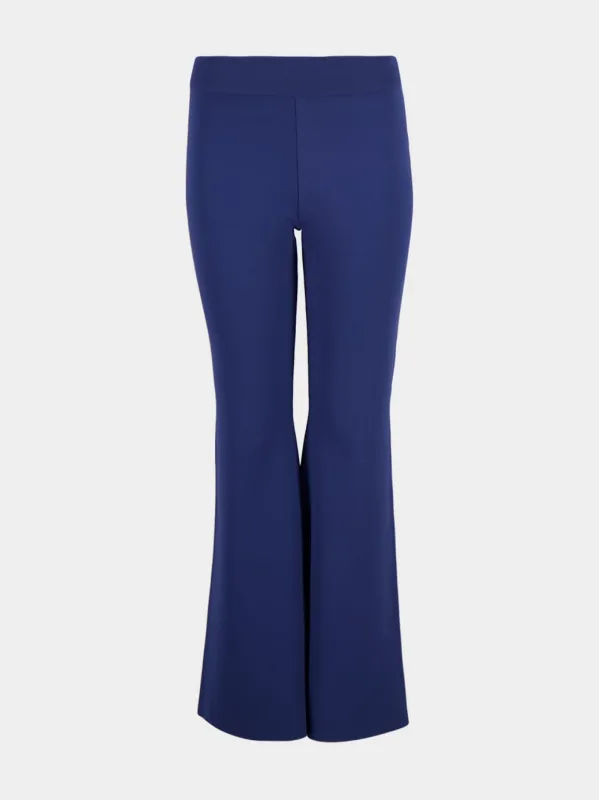 Navy Iconic Flared Knit Trousers sold by Fashion Clinic