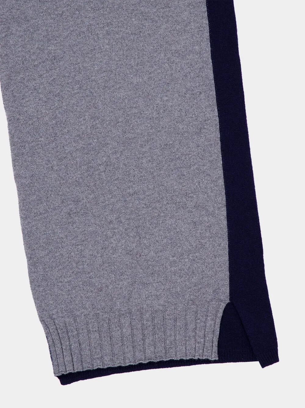 Grey and Navy Recycled Cashmere Trousers sold by Fashion Clinic product image thumbnail 4