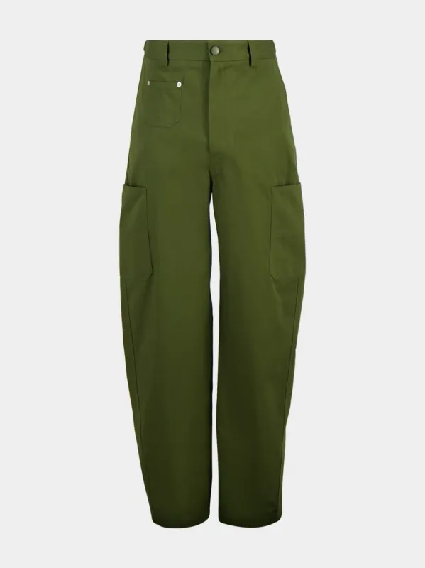 Khaki Couture Seam Cotton Cargo Trousers made by Givenchy