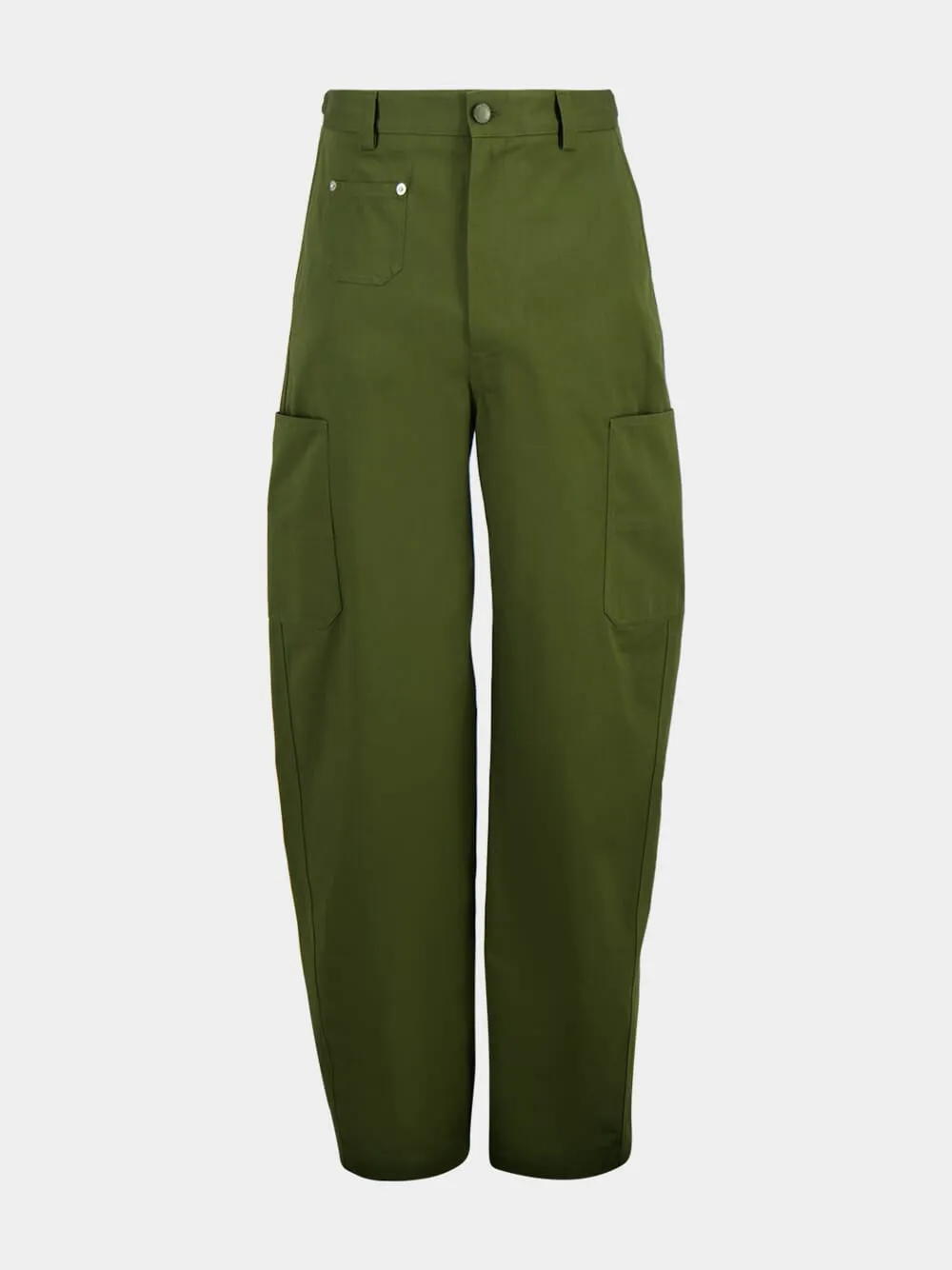 Khaki Couture Seam Cotton Cargo Trousers sold by Fashion Clinic