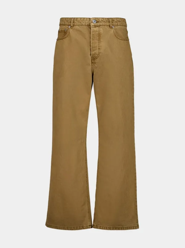 Hazelnut Cotton Wide-Leg Jeans sold by Fashion Clinic