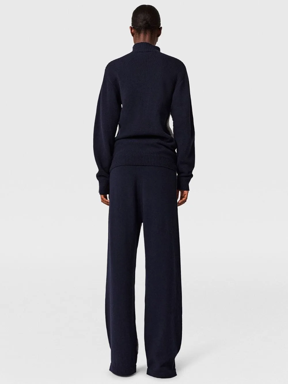 Grey and Navy Contrast Panel Turtleneck Jumper sold by Fashion Clinic product image thumbnail 4