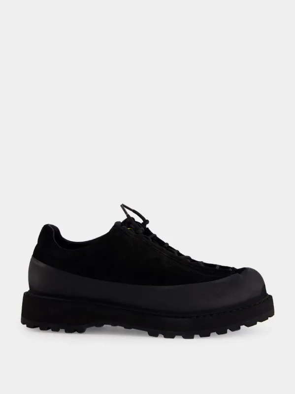 Black Suede Lug Sole Trainers sold by Fashion Clinic