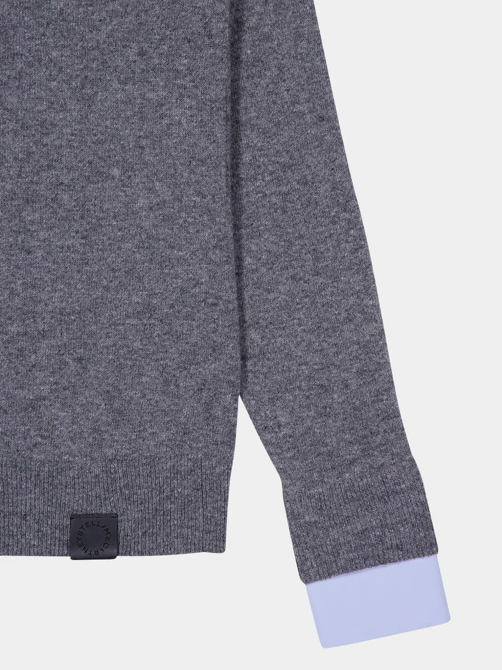 Grey Mélange Wool-Cotton Polo sold by Fashion Clinic product image thumbnail 4