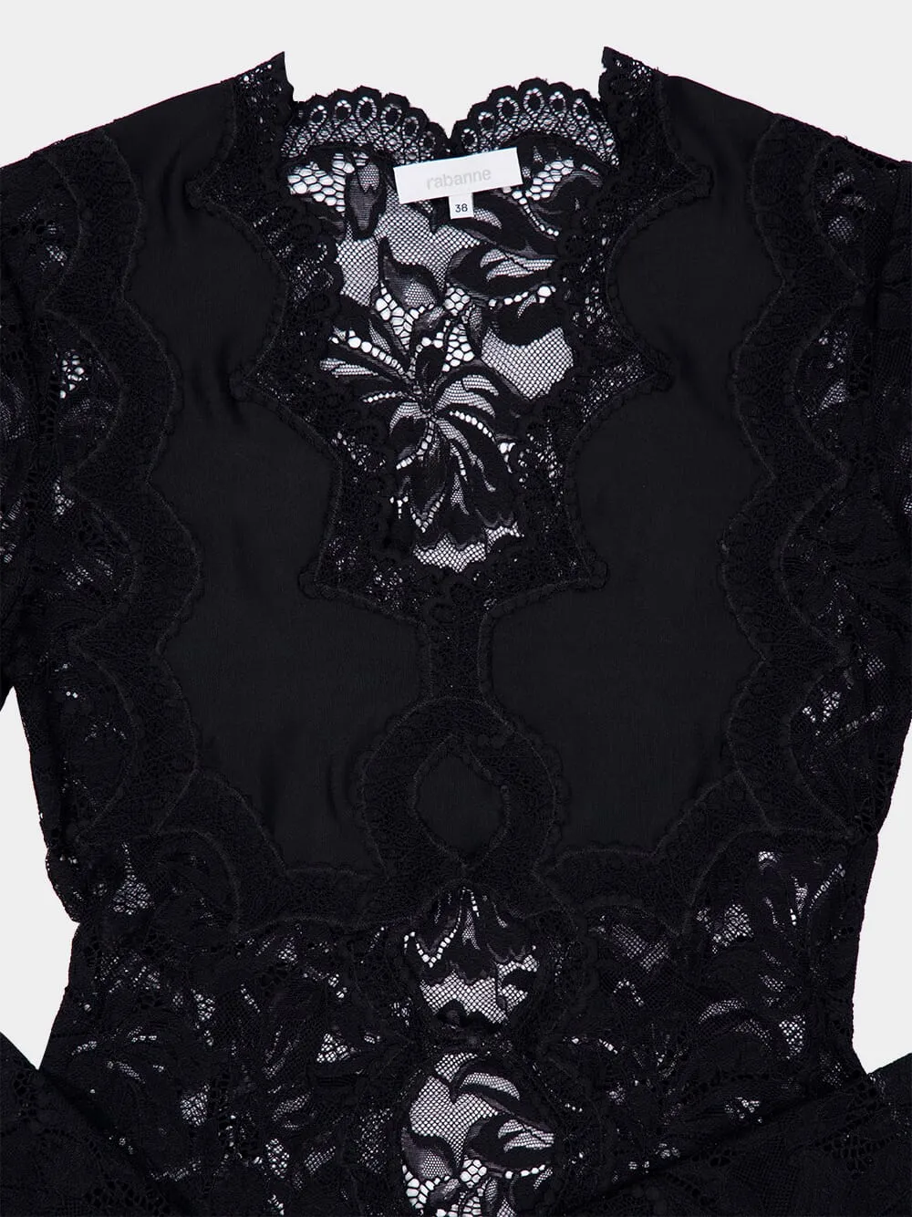 Black Lace Long-Sleeved Top sold by Fashion Clinic product image thumbnail 5