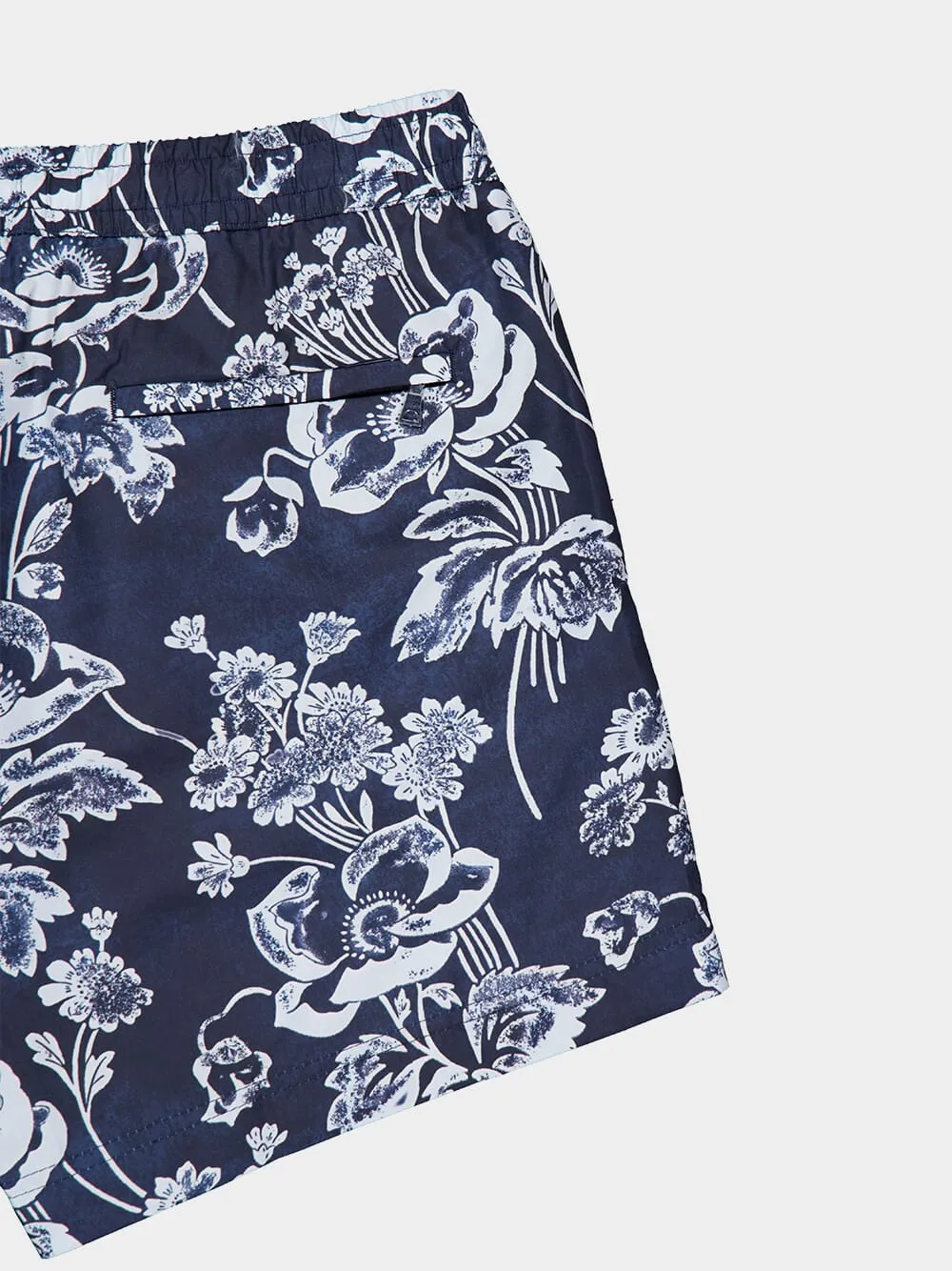 Blue Peony Print Swim Shorts sold by Fashion Clinic product image thumbnail 4