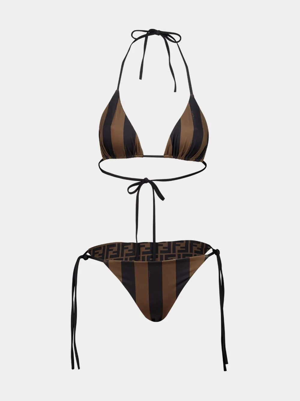 Brown FF Pequin Reversible Bikini sold by Fashion Clinic