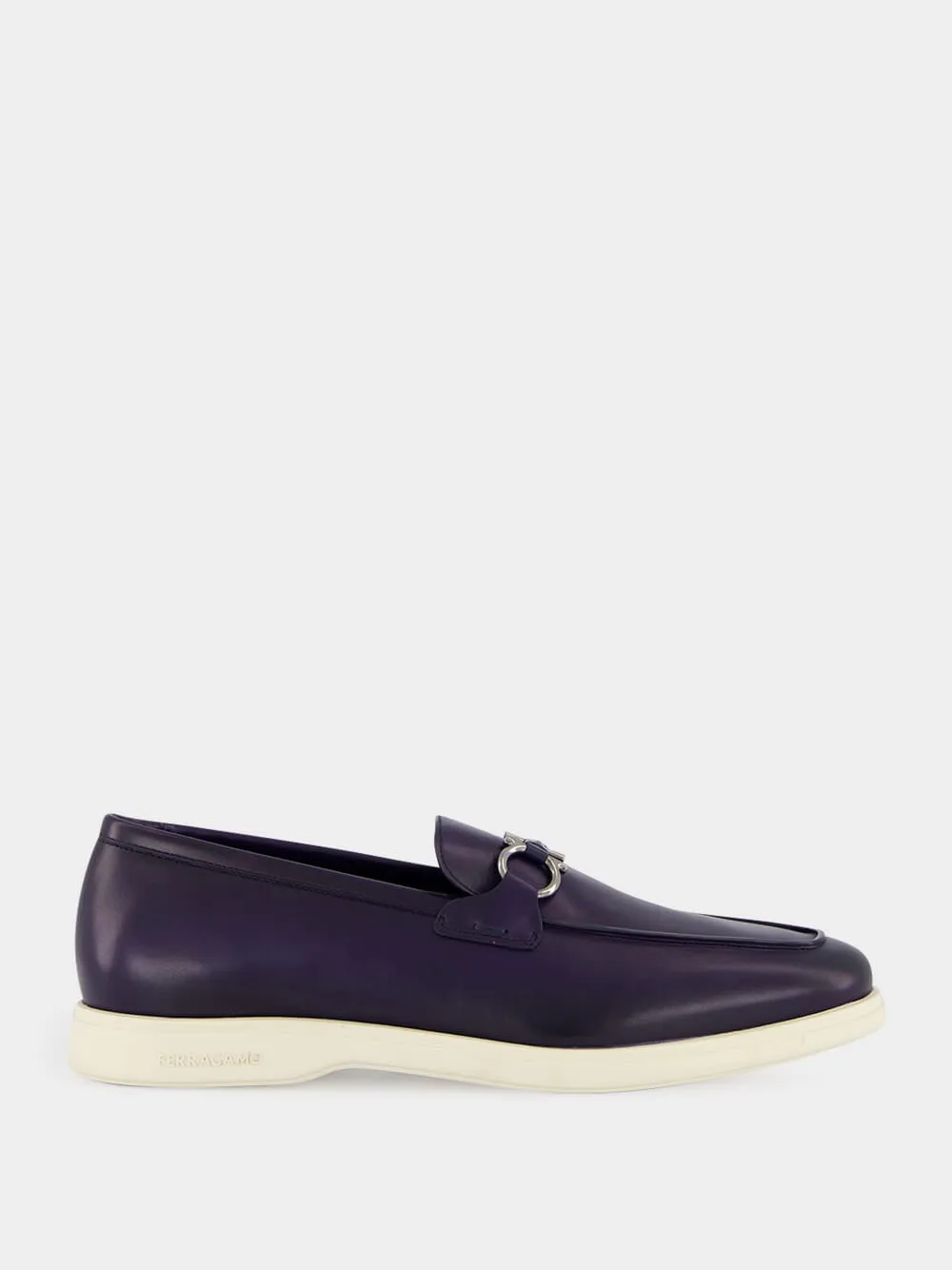 Midnight Blue Calfskin Casual Gancini Loafer sold by Fashion Clinic