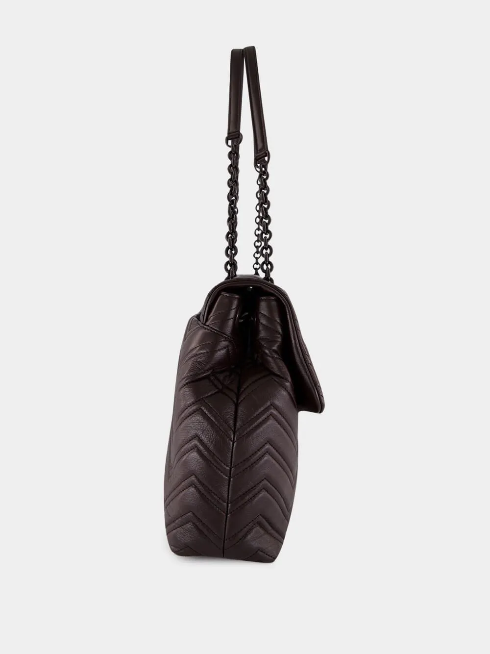 GG Marmont Shoulder Bag in Chocolate Brown Leather sold by Fashion Clinic product image thumbnail 4