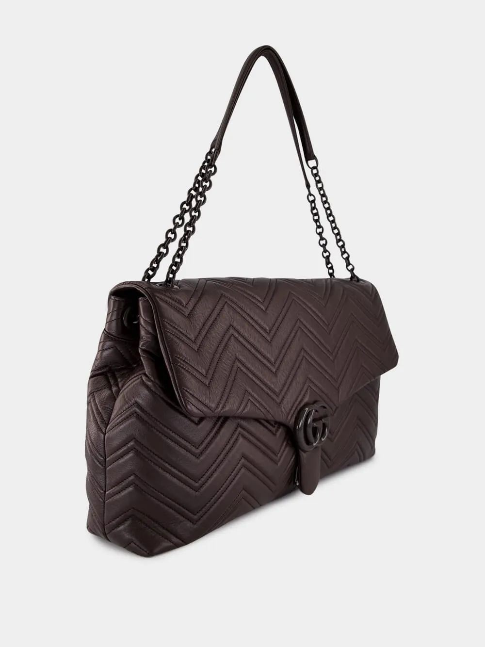 GG Marmont Shoulder Bag in Chocolate Brown Leather sold by Fashion Clinic product image thumbnail 3