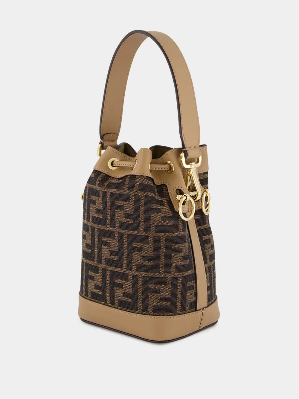 Mon Tresor Mini Bucket Bag in Brown FF Fabric sold by Fashion Clinic product image thumbnail 5