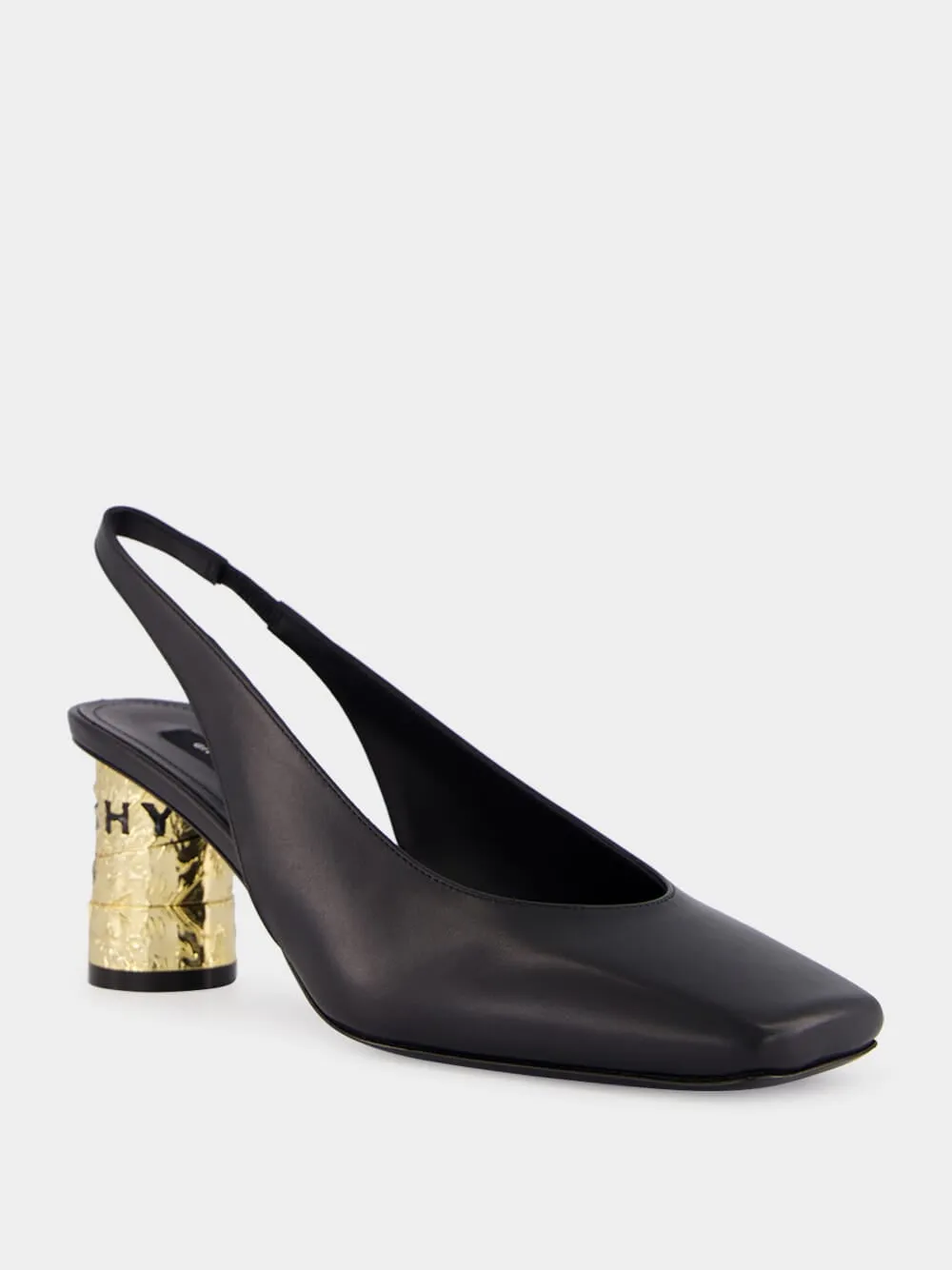 Black Leather Tape Slingbacks sold by Fashion Clinic product image thumbnail 2