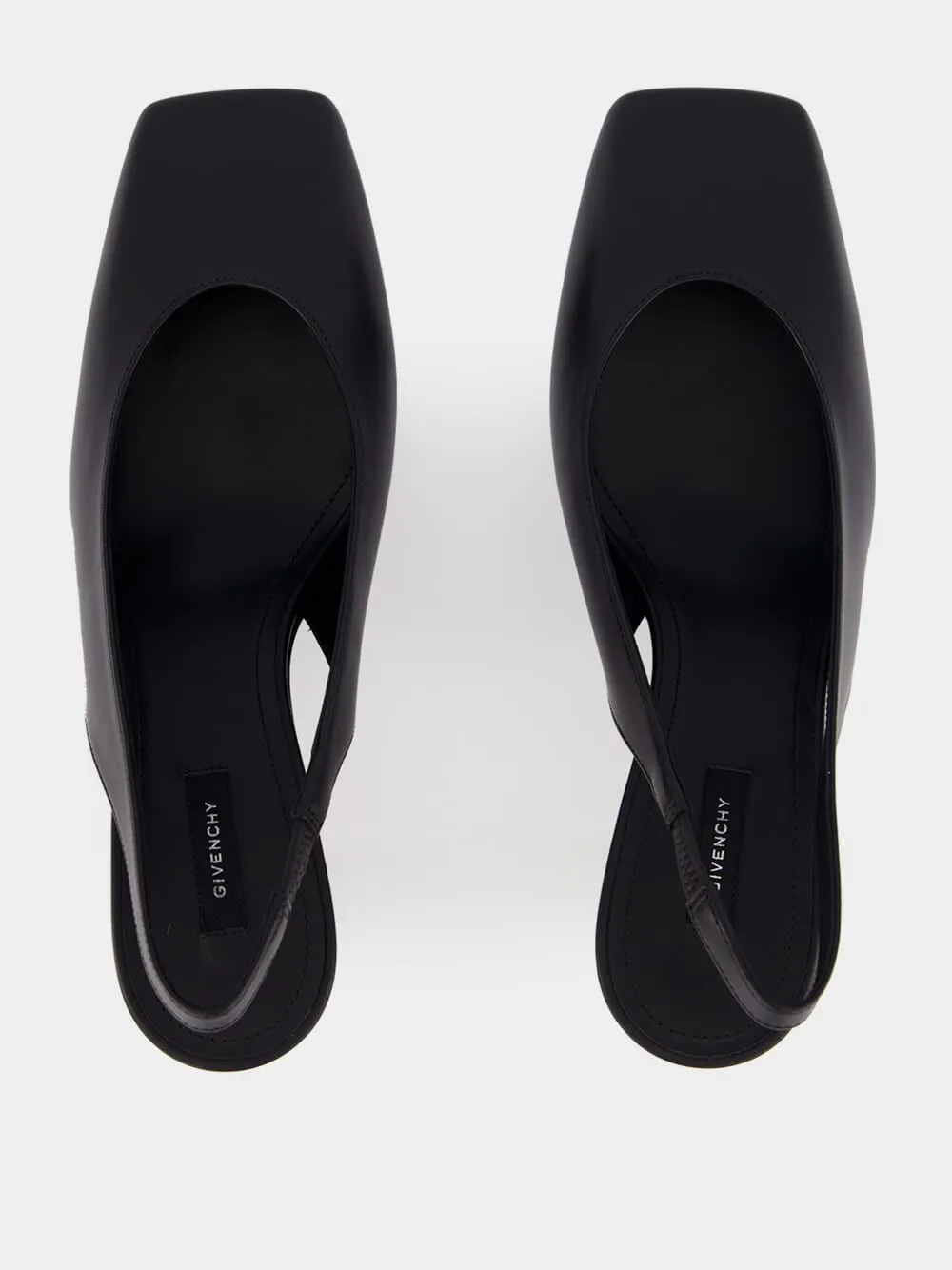 Black Leather Tape Slingbacks sold by Fashion Clinic product image thumbnail 4