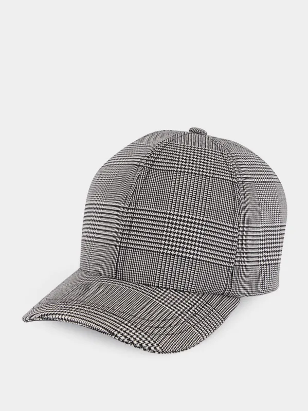 Wool Check Baseball Cap sold by Fashion Clinic
