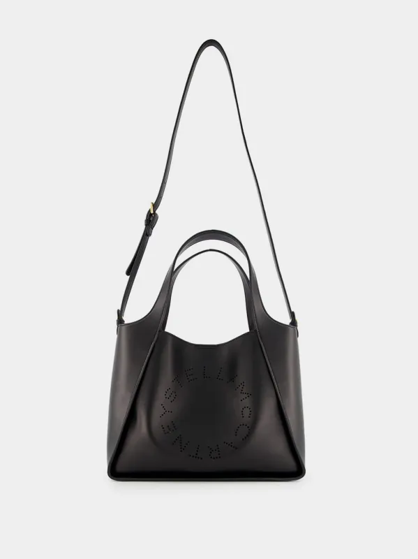 Black Logo Faux-Leather Tote sold by Fashion Clinic