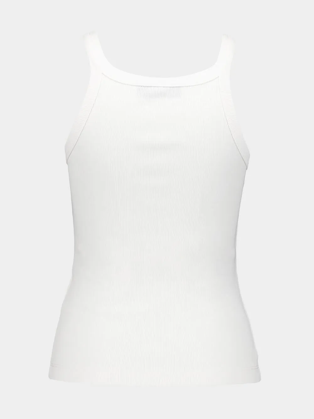 White Ribbed Cotton Logo Top sold by Fashion Clinic product image thumbnail 2