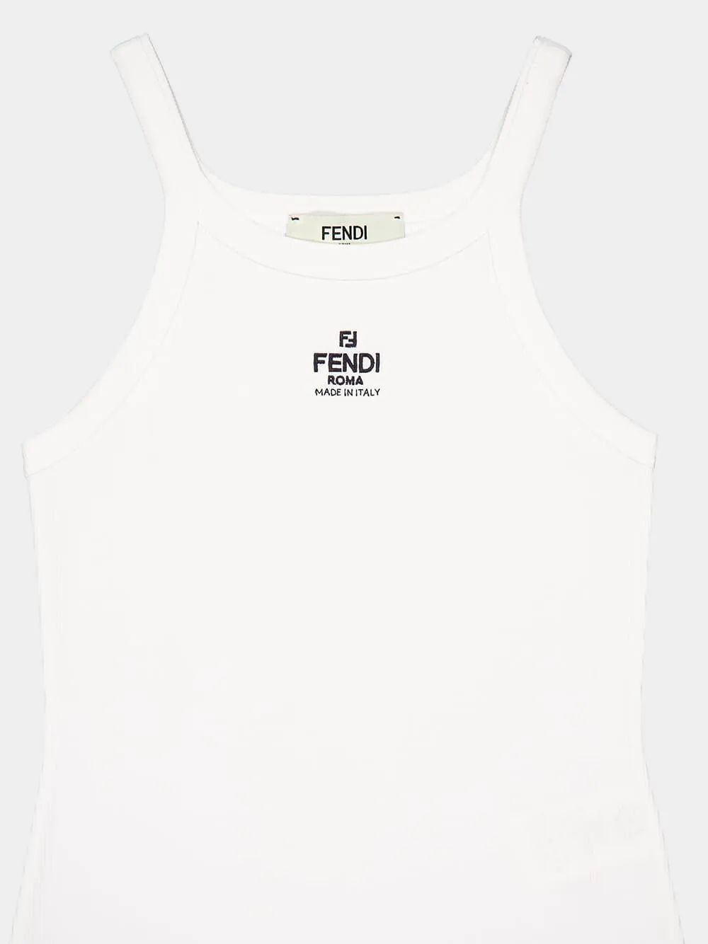 White Ribbed Cotton Logo Top sold by Fashion Clinic product image thumbnail 3