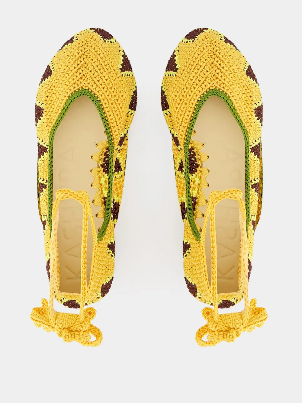 Crochet Flat Ballerinas Kiwi and Yellow sold by Fashion Clinic product image thumbnail 4