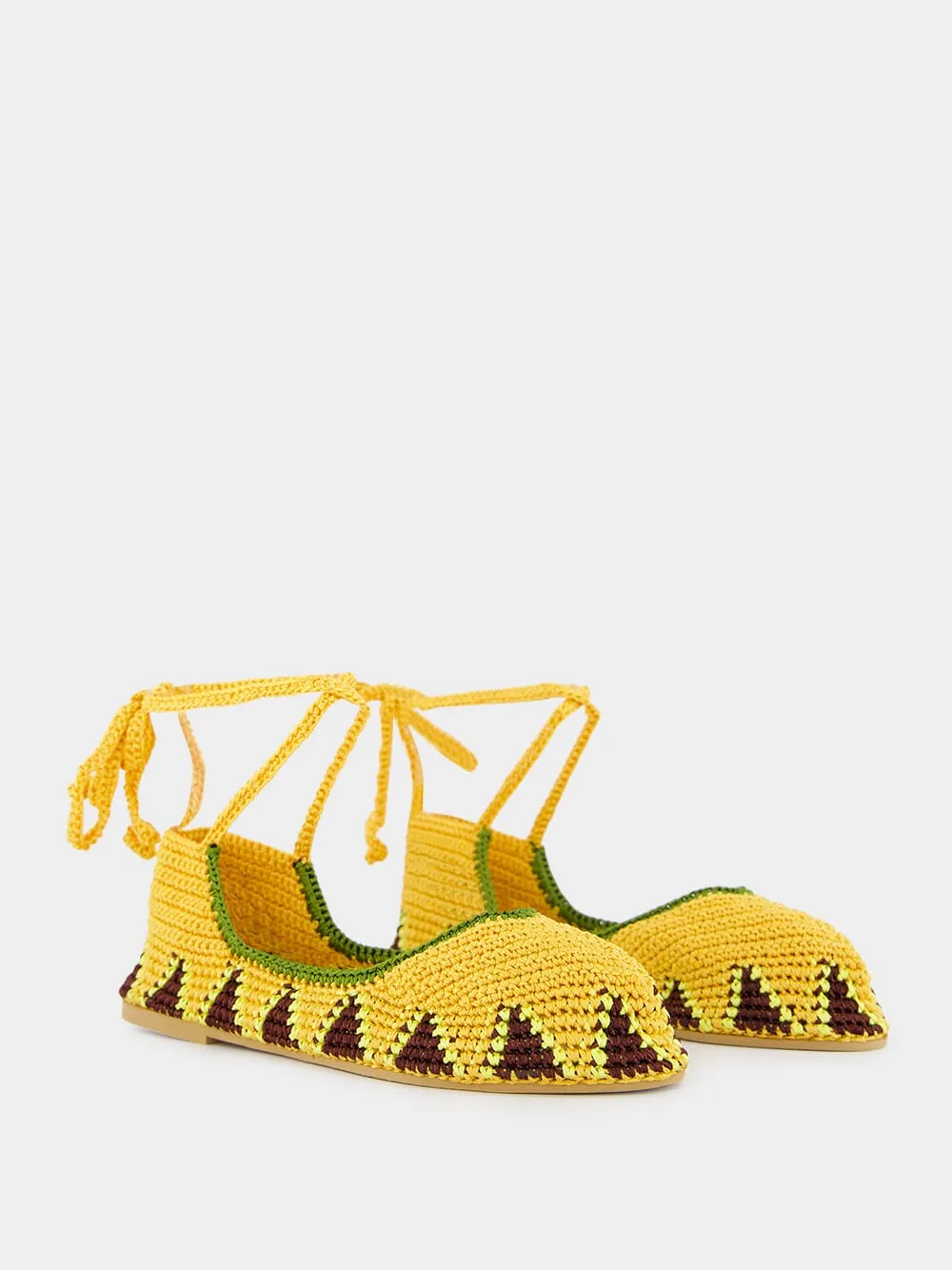 Crochet Flat Ballerinas Kiwi and Yellow sold by Fashion Clinic product image thumbnail 3