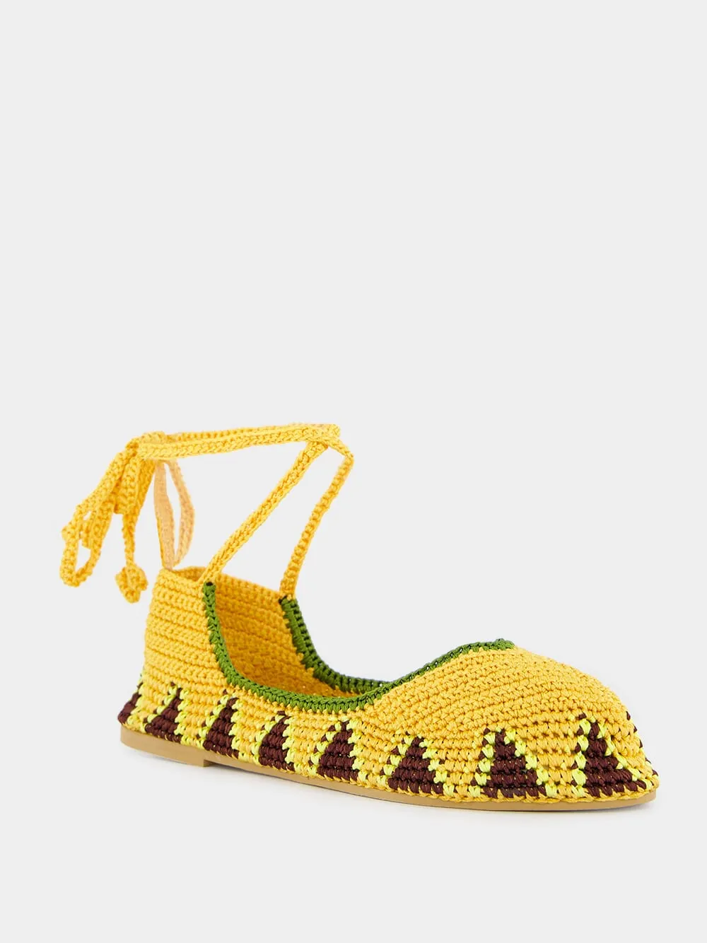 Crochet Flat Ballerinas Kiwi and Yellow sold by Fashion Clinic product image thumbnail 2