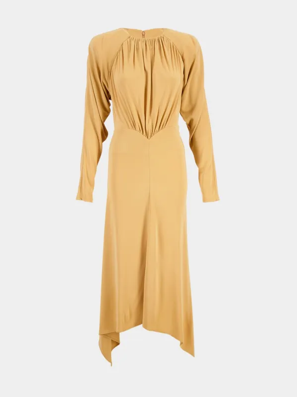 Peach Maxi Viscose Crepe Dress sold by Fashion Clinic