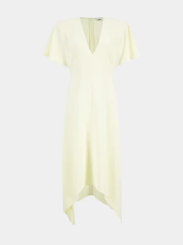 Buttermilk Satin V-Neck Midi Dress sold by Fashion Clinic