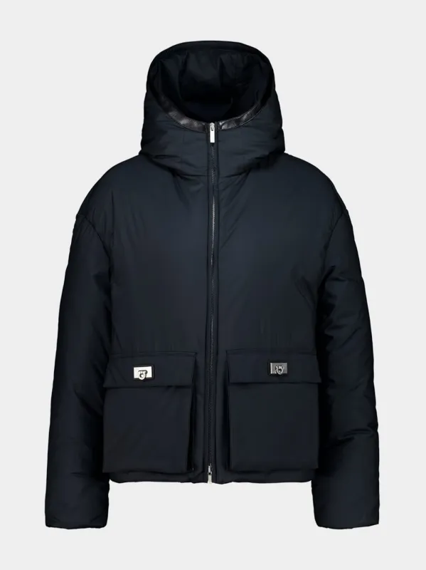 Black Hooded Padded Blouson sold by Fashion Clinic